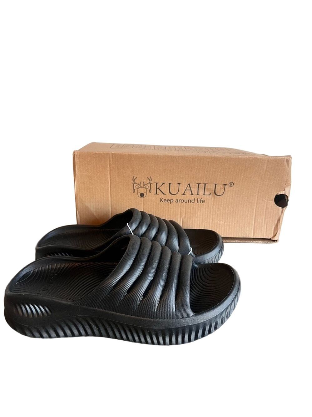 Kuailu Black Men's Recovery Sandal Size 10 #B1308